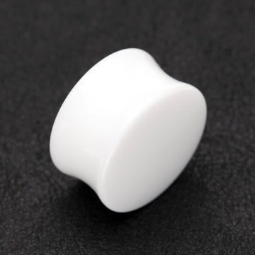 Detail View 1 of A Pair of Basic UV Acrylic Double Flared Ear Gauge Plug-White